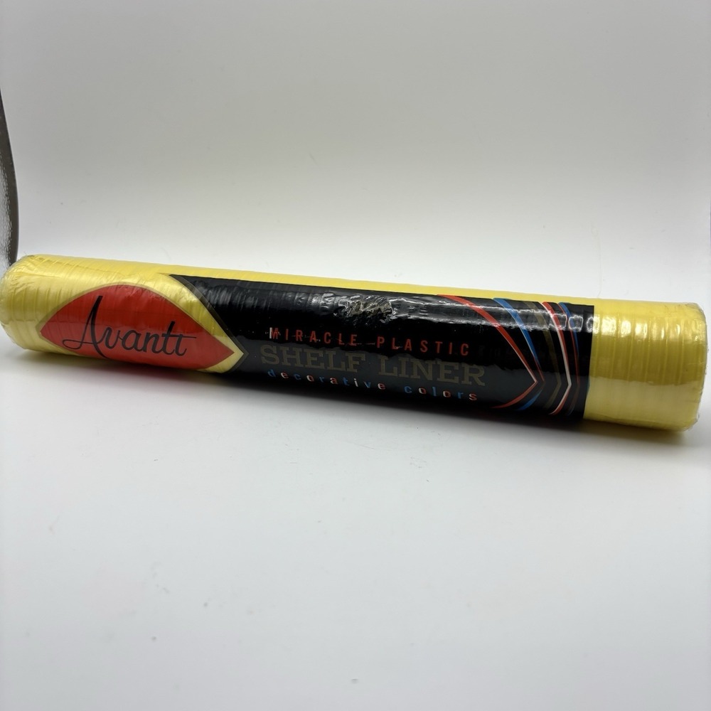 Vintage‎ Avanti Miracle Plastic Shelf Liner Yellow 11.75" X 9' 1 Full Roll